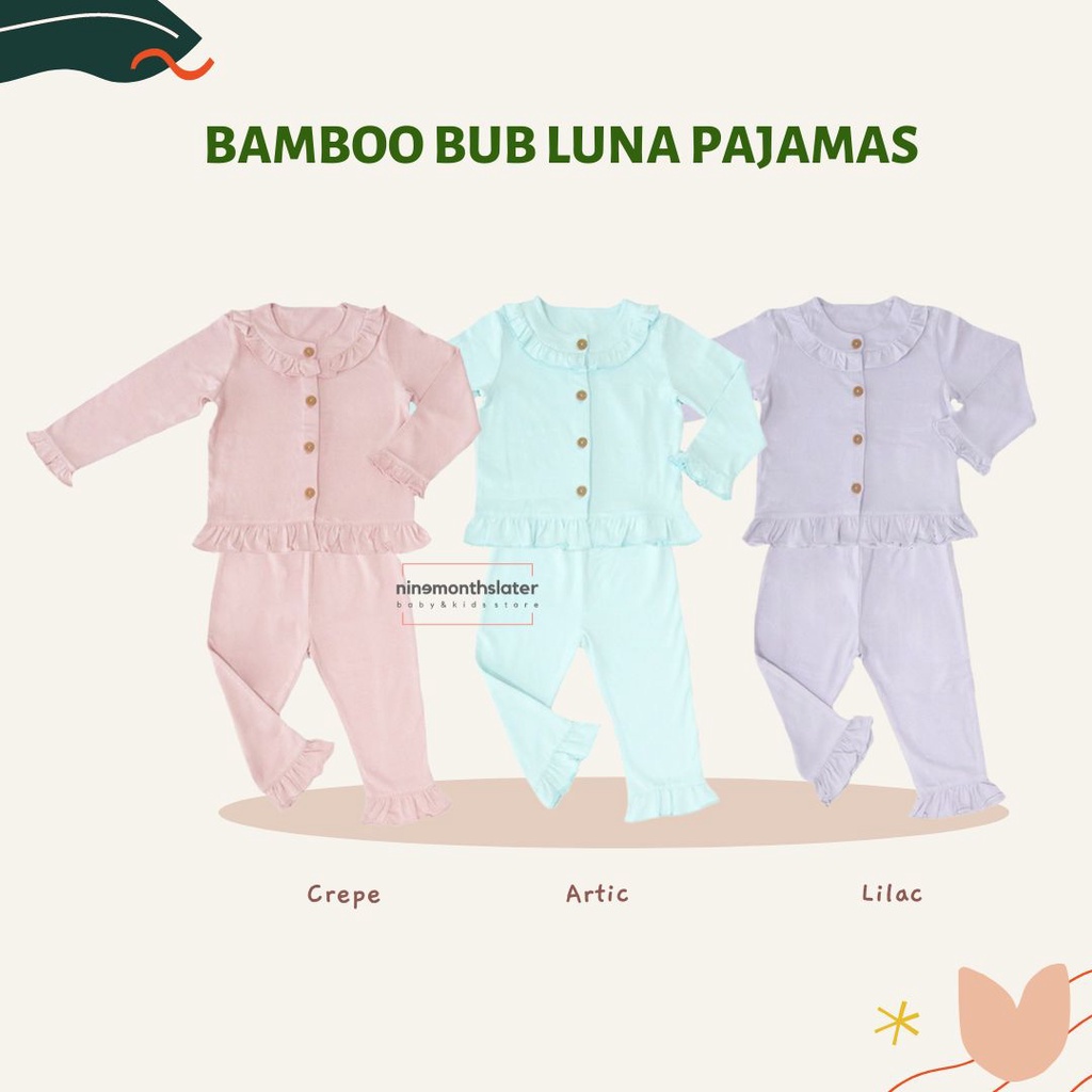 Bamboo and Bub Luna Pajamas - Sleep Suit Baju Tidur Anak Bayi Lengan Panjang Piyama Sleepsuit Baju Tidur