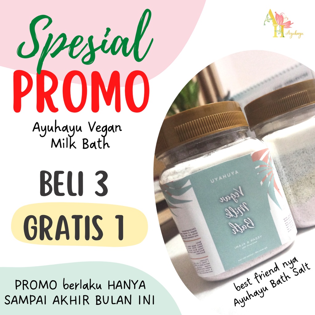 [100g] VEGAN MILK BATH MANDI SUSU MASKER TUBUH NATURAL SPA ALAMI COCONUT MILK BODY MASK MASKER SPA TUBUH AYUHAYU KELAPA BUBUK TELANG MAWAR TEH HIJAU MADU VANILA