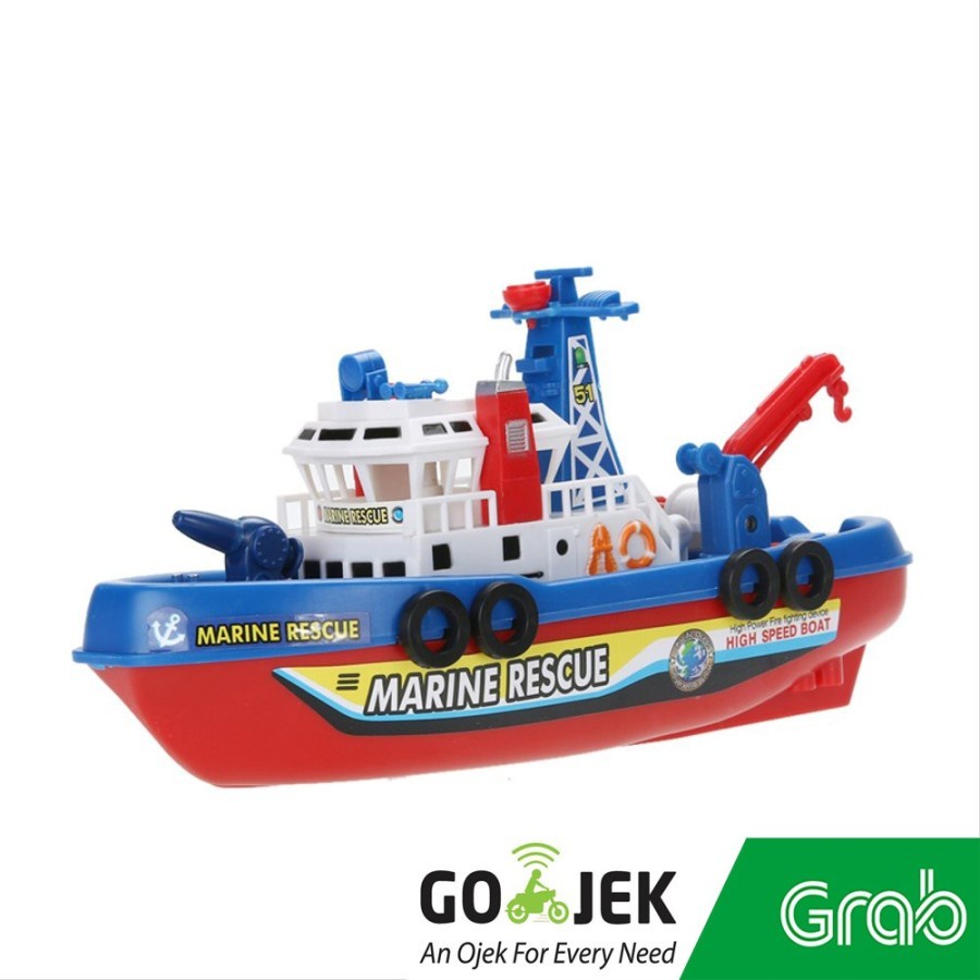 Mainan Perahu Anak Murah - WATER JET FIRE BOAT 0619A