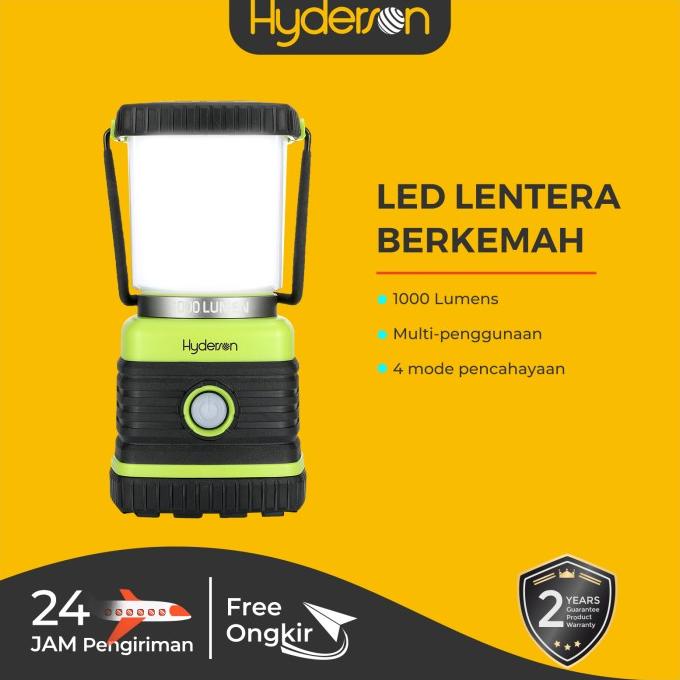 Hyderson Lampu Kemah LED IPX4 Camping Lampu Tenda 1000LM 4Mode 4400mAh