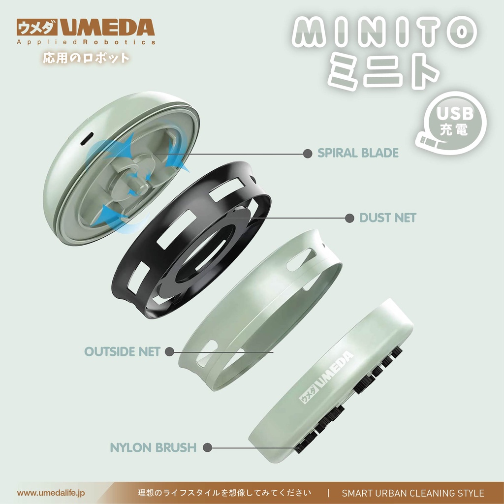 Umeda Minito Penyedot Debu USB charging Mini Vacuum Cleaner Ringan