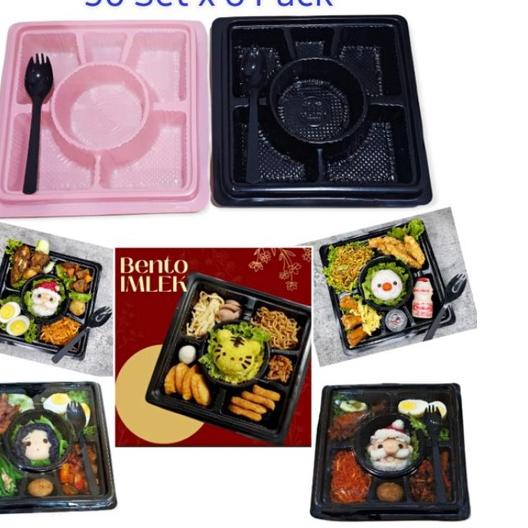 ◘ Mika Bento Sekat 6(isi 50set)+Tutupan+Sendok 2in 1 ✧