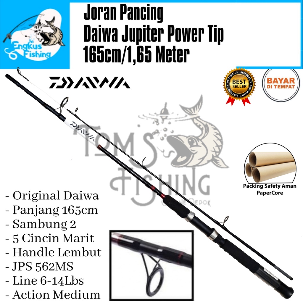 Joran Pancing Daiwa Jupiter Power Tip 562MS 165cm (6-14LB) Carbon Solid Original - Engkus Fishing