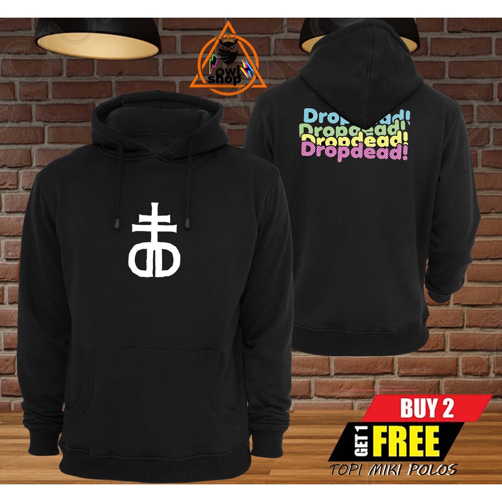 Jaket Sweater Hoodie DROP DEAD LOGO Keren Pria & Wanita