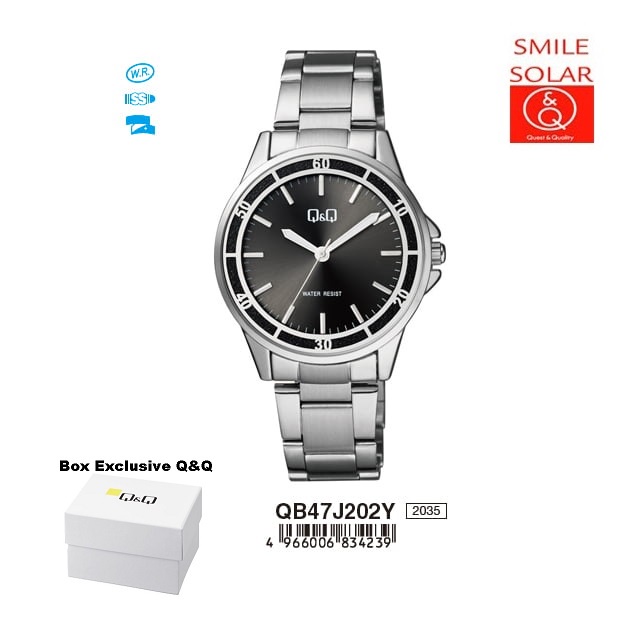 Jam Tangan Wanita Casual Business Rantai Stainless Steel Analog Original Q&amp;Q QnQ QQ QB47 QB47J Series