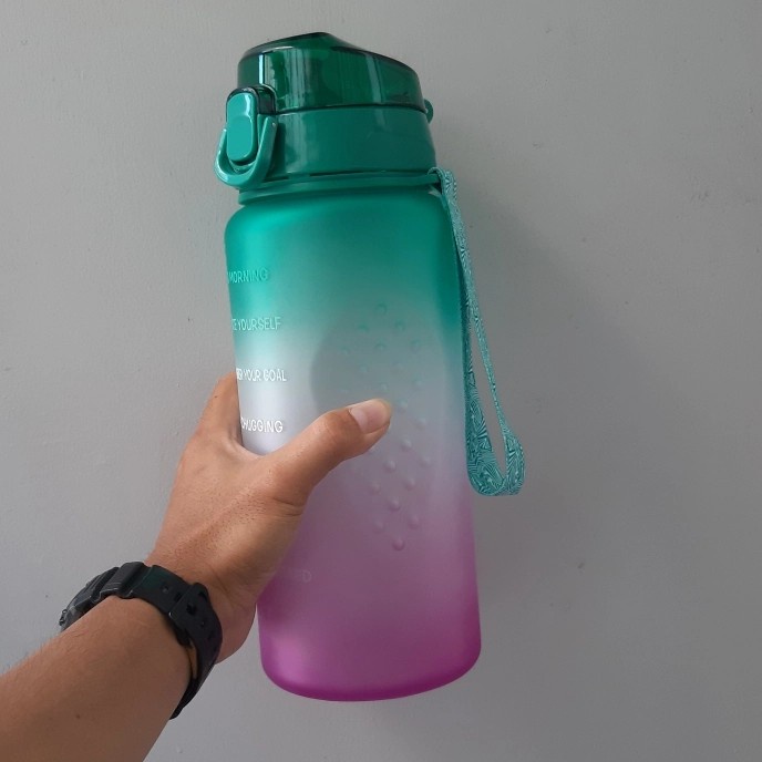 botol minum  Botol Minum Besar Motivasi Quifit Tritan 2 Liter dan 3 Liter - Hijau, 2 Liter(V2H4) Bot