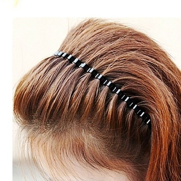 Bando Rambut Besi ZIGZAG Gelombang Unisex Pria Wanita