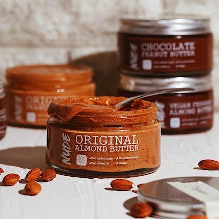 

☋ NUDE Original Almond Butter Unsweetened 200g - Natural Vegan Spread Keto Friendly ☈
