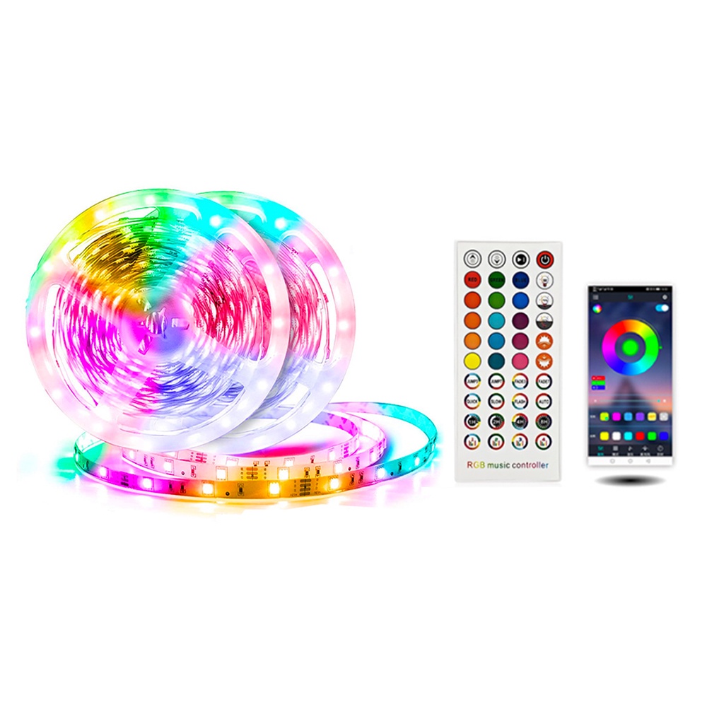 LAMPU LED STRIP 5050 2835 RGB 5M 10M REMOTE HIAS WARNA WARNI KAMAR AESTHETIC