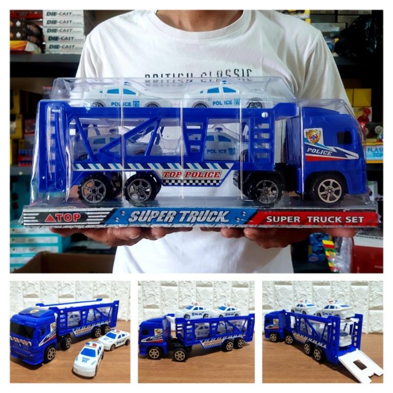 Mainan Mobil Truk Hauler Polisi - Miniatur Mobilan Towing Police Anak Laki Cowok