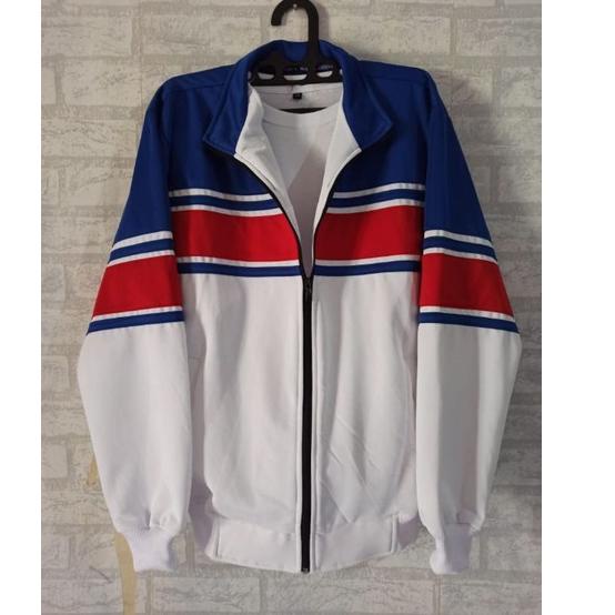 ❂ jaket traktop biru/ putih Lis merah ❂
