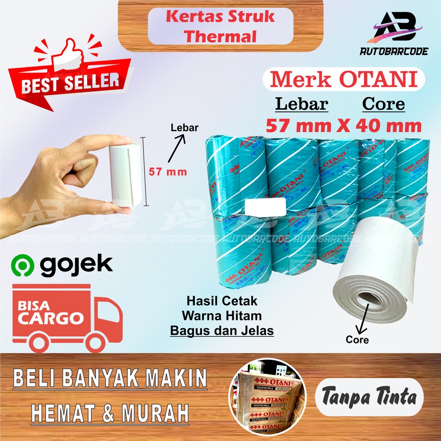 

KERTAS THERMAL OTANI 57X40 57X38 58X40 THERMAL PAPER STRUK KASIR 57MM