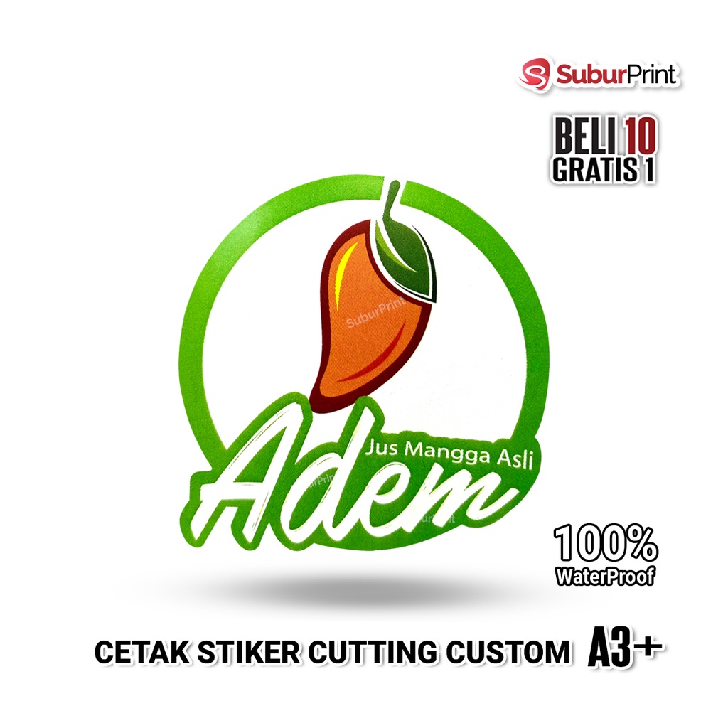

Cetak Stiker Cutting Custom Anti Air Bahan Vinyl Glossy Cocok Untuk Sticker Lebel Minuman Ataupun Setiker Makanan Frozen Food