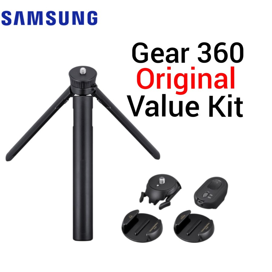 Samsung Gear 360 Original Value Kit Tripod Monopod Tongsis Remote All In One Buckle