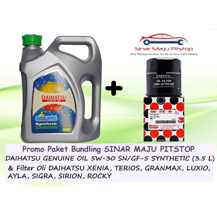 Paket Oli DAIHATSU 5W-30 SN & Filter Mobil XENIA TERIOS GRANMAX LUXIO ORIGINAL