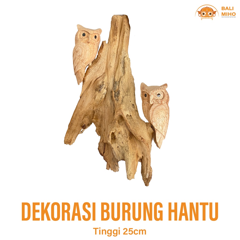 Patung Burung Hantu Bertengger 25 cm - Patung Burung Celepuk - Dekorasi Patung Burung - Patung Burun