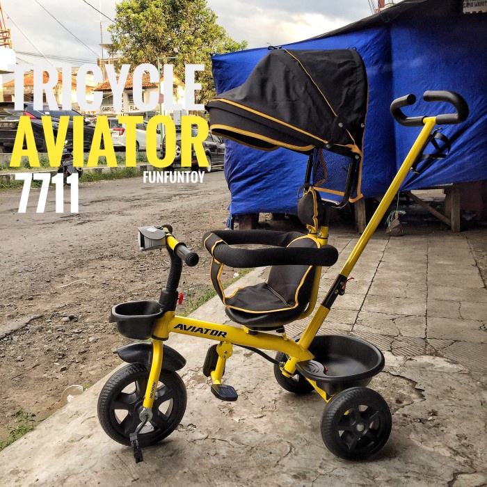 '+'+'+'+] Sepeda Anak Roda 3 Tiga Tricycle Aviator AT 7711 Musik Kursi putar