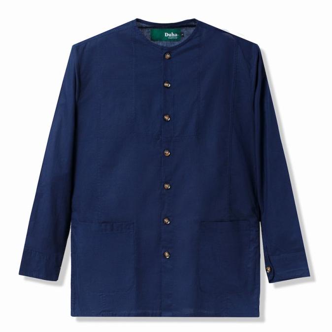 TERLARIS Baju Muslim Duha Muslimwear - Rafeeq Navy Lengan Panjang /BAJU KOKO PRIA/BAJU KOKO DEWASA/B