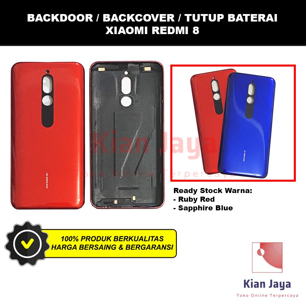 Backdoor Xiaomi Redmi 8 Back Cover Tutup Belakang Baterai Cassing Casing Backcase Original