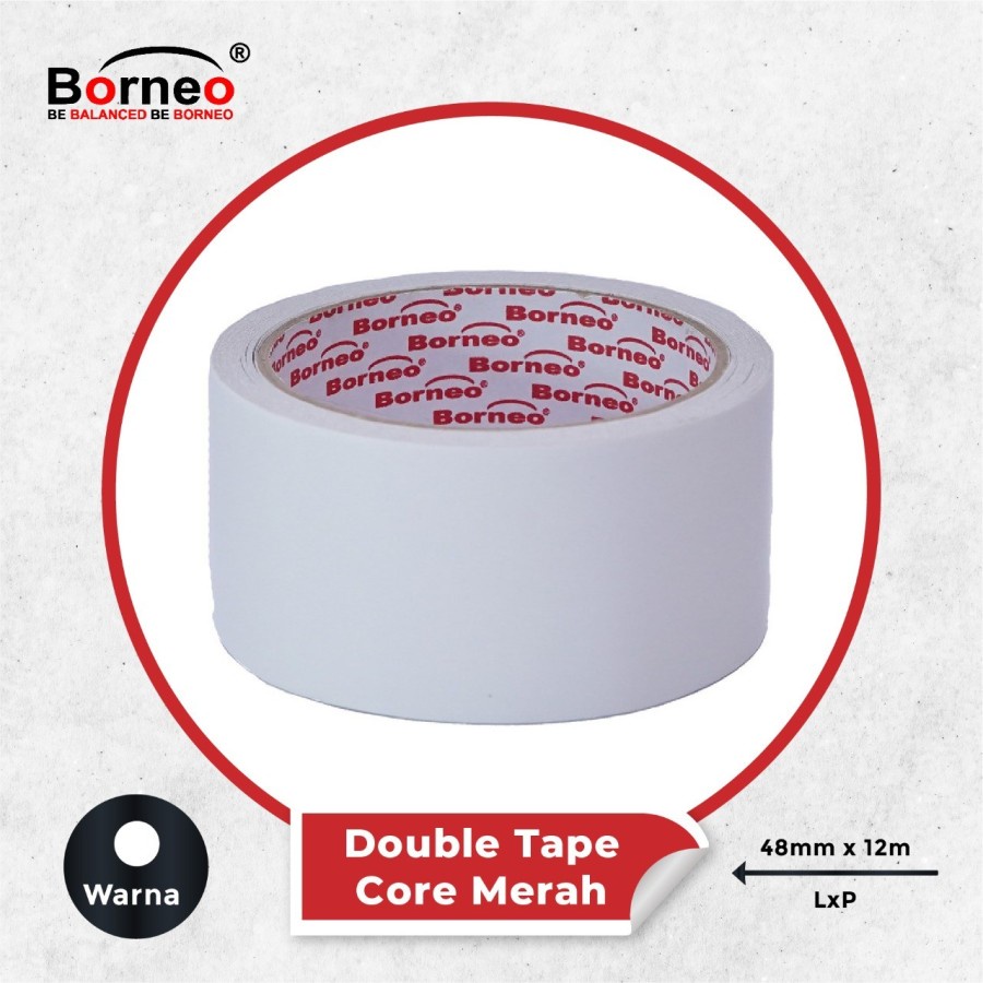 Double Tape Borneo Core Merah 48mmx12m - Satuan