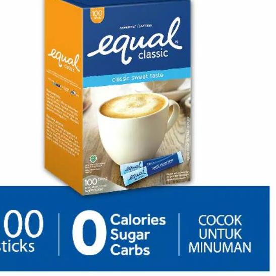 

➦ Equal Classic Zero Calorie Sweetener 100 stick ☜
