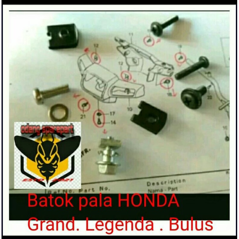 Baut set cover batok pala motor honda astrea grand