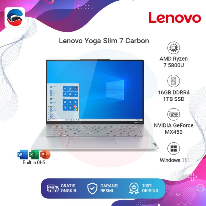 LENOVO Laptop Yoga Slim 7 Carbon 14ACN6 / AMD Ryzen 7 / 16GB / 1TB [82L0006FID]