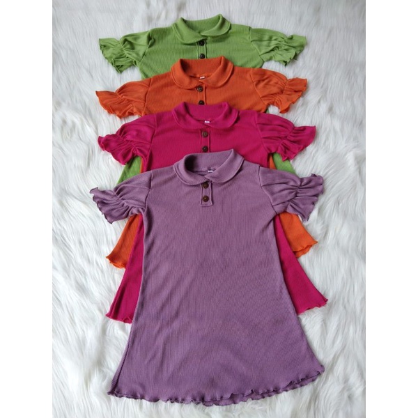 Baju Dress Anak Perempuan KIARA Ruffle Knit Tee 1-5 Tahun