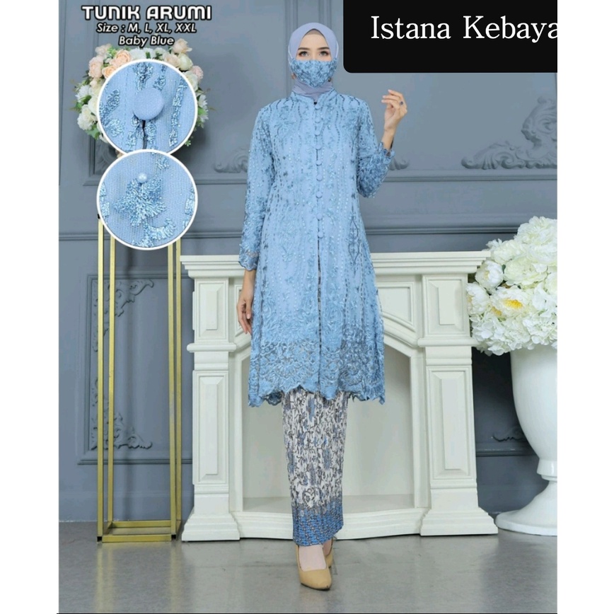 Ready Set Tunik Kancing depan Modern by Istana Kebaya//Kebaya Terbaru//Baju Kebaya/Kebaya Termurah/Kebaya Pesta Terbaru/baju kebaya/pakaian wanita//pakaian tradisional/set kebaya