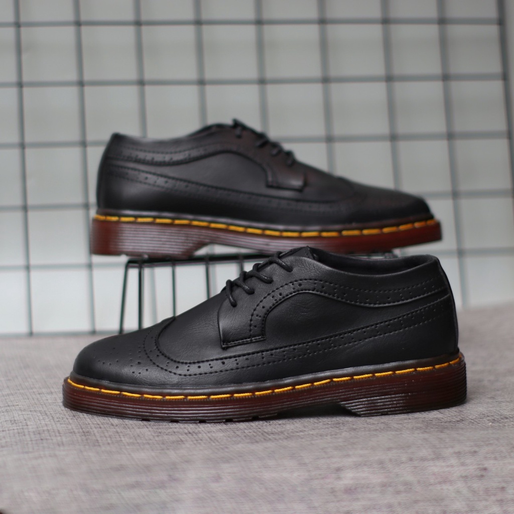 BURAY - Sepatu Pantofel Formal Docmart Low Boots Low pria Fashion Kerja Kantor