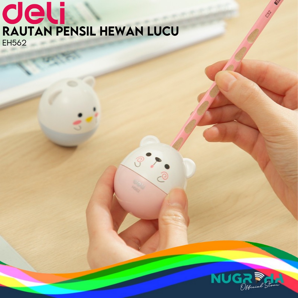 

[DELI X AGNEZ MO] Deli Pencil Sharpener Rautan Pensil Hewan Lucu EH562