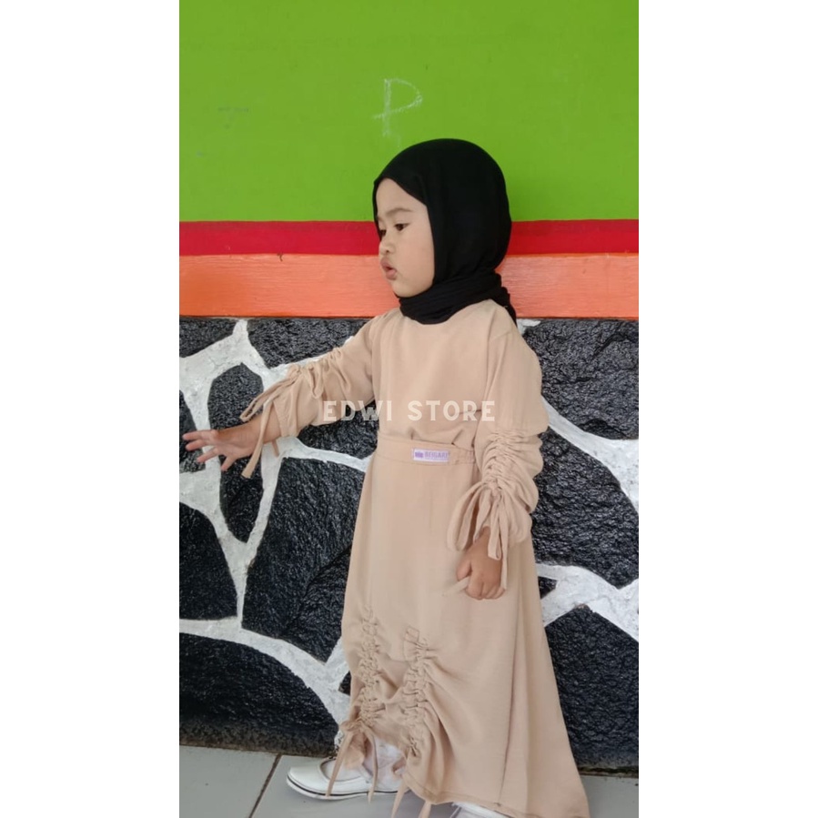 Set Rok Anak One Set Gamis Cringkle Premium Usia  2 - 6 tahun