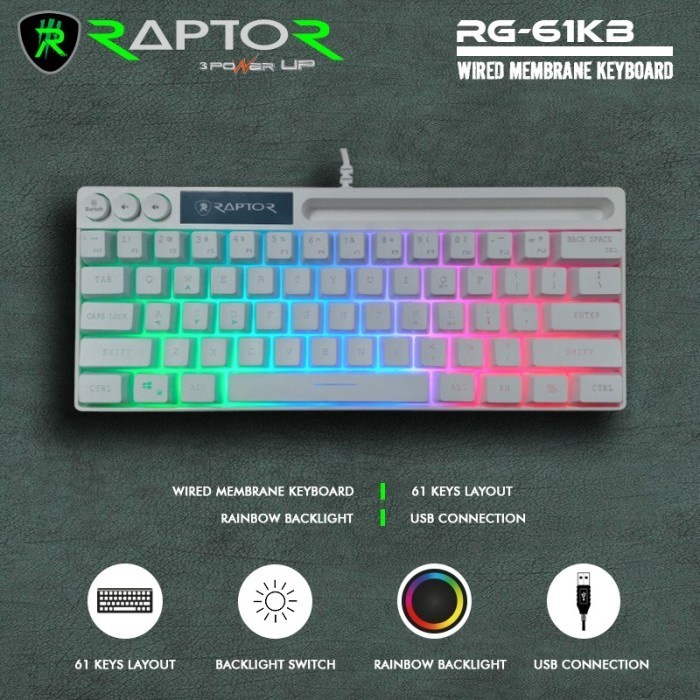 Keyboard Gaming Raptor RG 61KB / Keyboard Raptor 61KB MEMBRANE WIRED