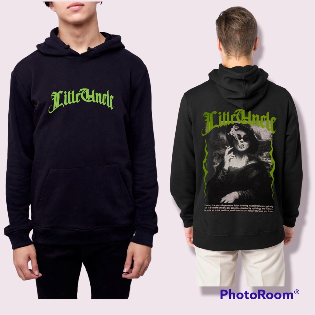 Promo!! Terbaru Hoodie Original LitleUncle - Hoodie pria metal esthetic font acak unisex sweater hoodie oversize jaket pria original LitleUncle x M L XL