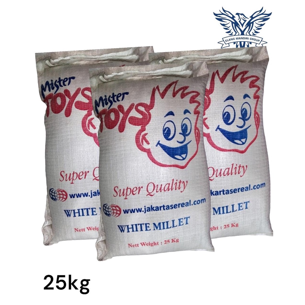 Karungan 25KG MILLET PUTIH Mister Toys White Milet lovebird Pakan Burung Lovebird Jakarta Sereal