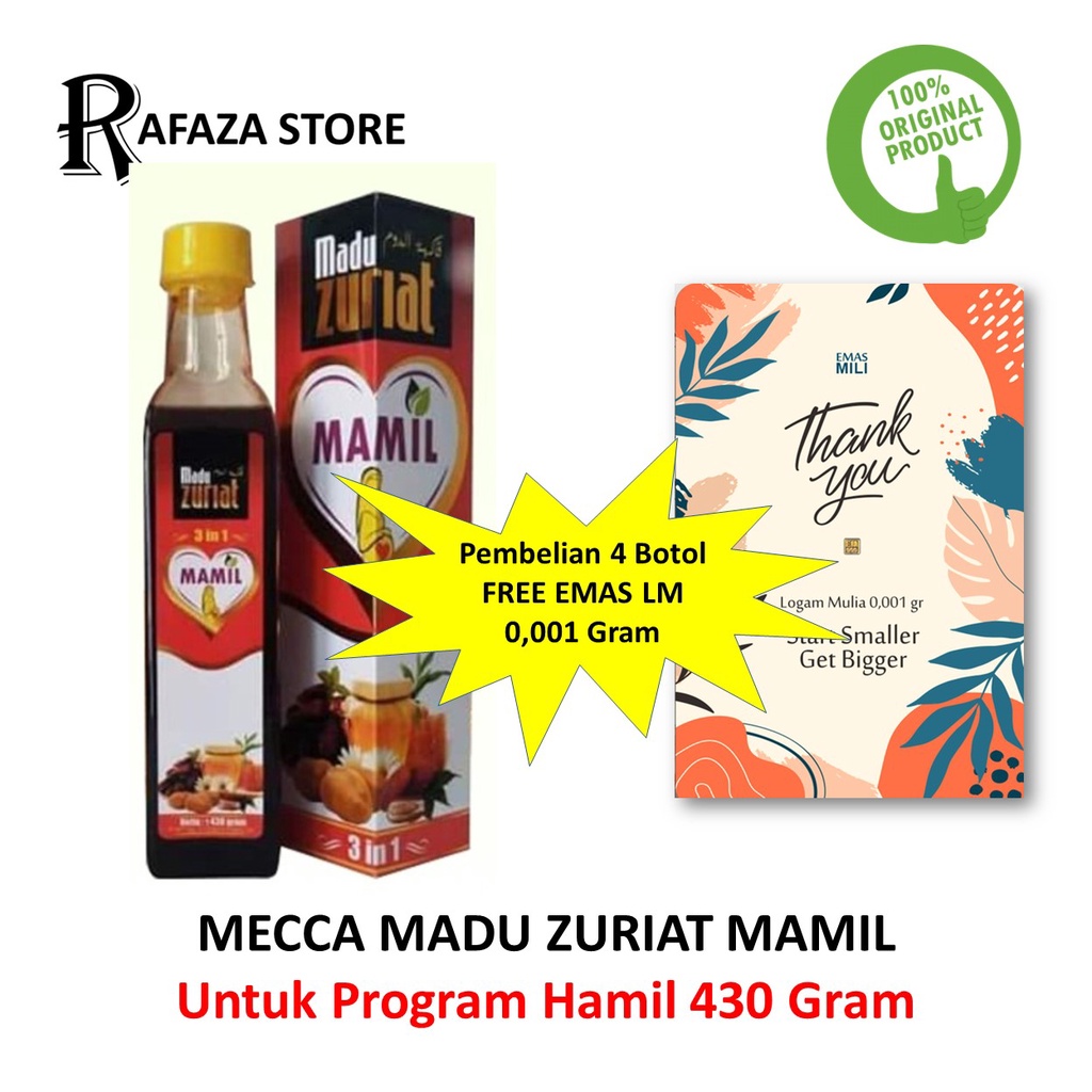 

Madu Zuriat Mamil Program Hamil Mecca 480 Gram