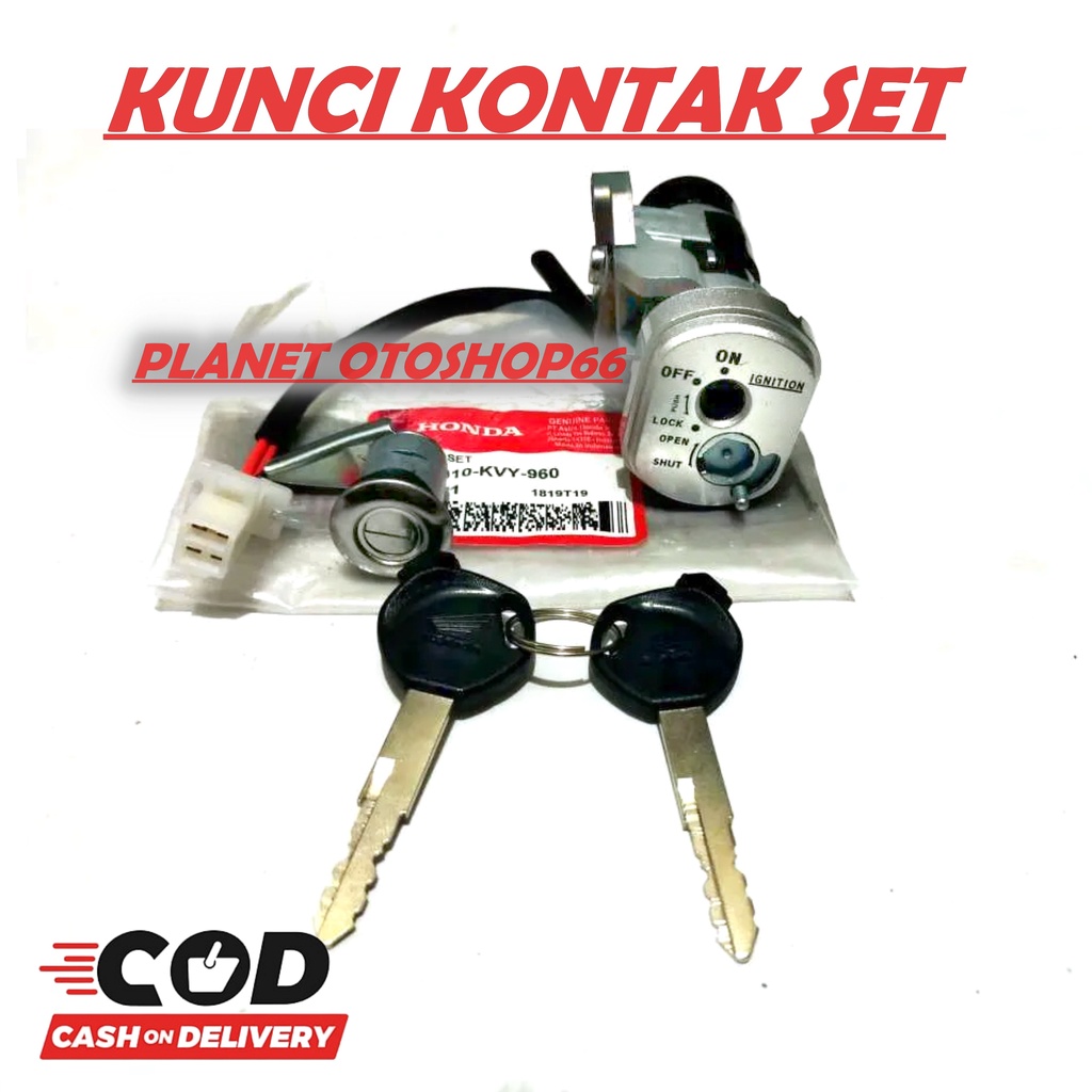 KUNCI KONTAK BEAT KARBU / KUNCI KONTAK SET BEAT KVY / KUNCI KONTAK ASSY  1 SET KUNCI DEPAN DAN KUNCI
