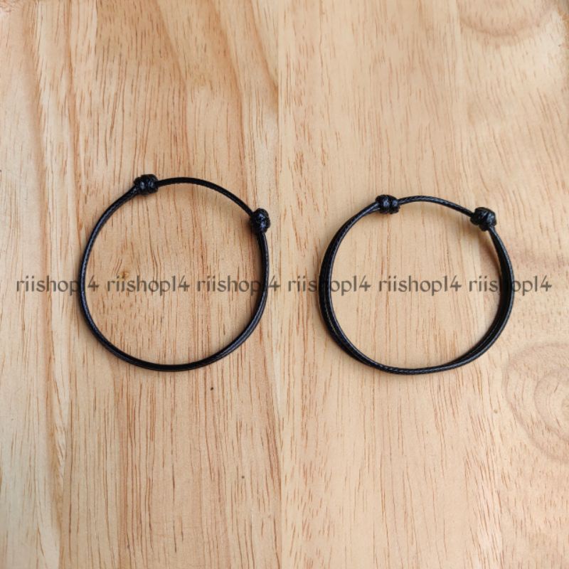 GELANG COUPLE HITAM/ GELANG INISIAL A-Z/ GELANG POLOS
