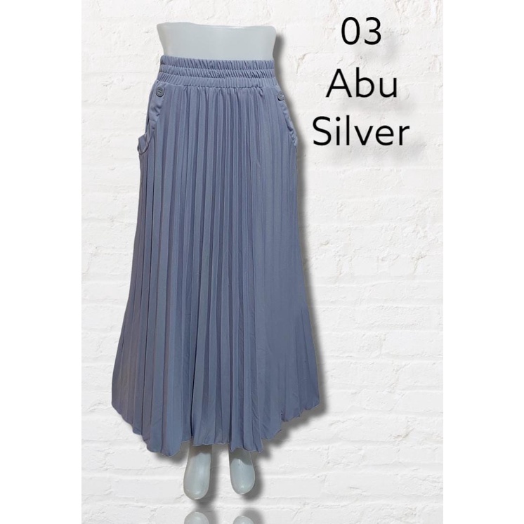 D-01 Rok Polos kancing + saku /Rok Plisket panjang Rok muslim/Mayung/Payung Terbaru Termurah Terlaris