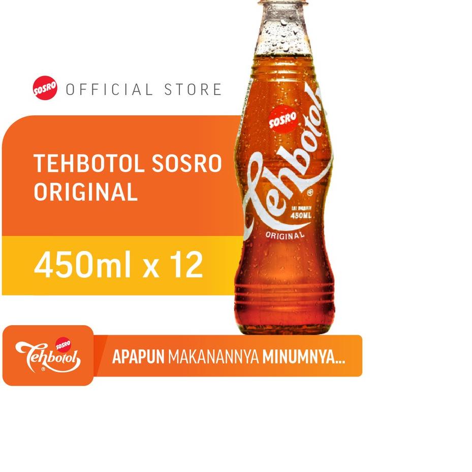 

☻ Tehbotol Sosro pet original 450 ml isi 12 Pcs ℗
