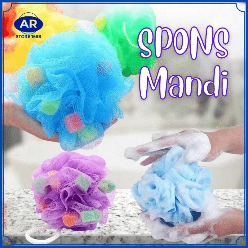 AR SPONS MANDI JARING GOSOK BADAN / SHOWER PUFF / SPONGE JARING KECIL