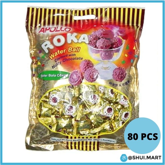 

Apollo Roka Refill Wafer Ball Chocolate Isi 80 pcs