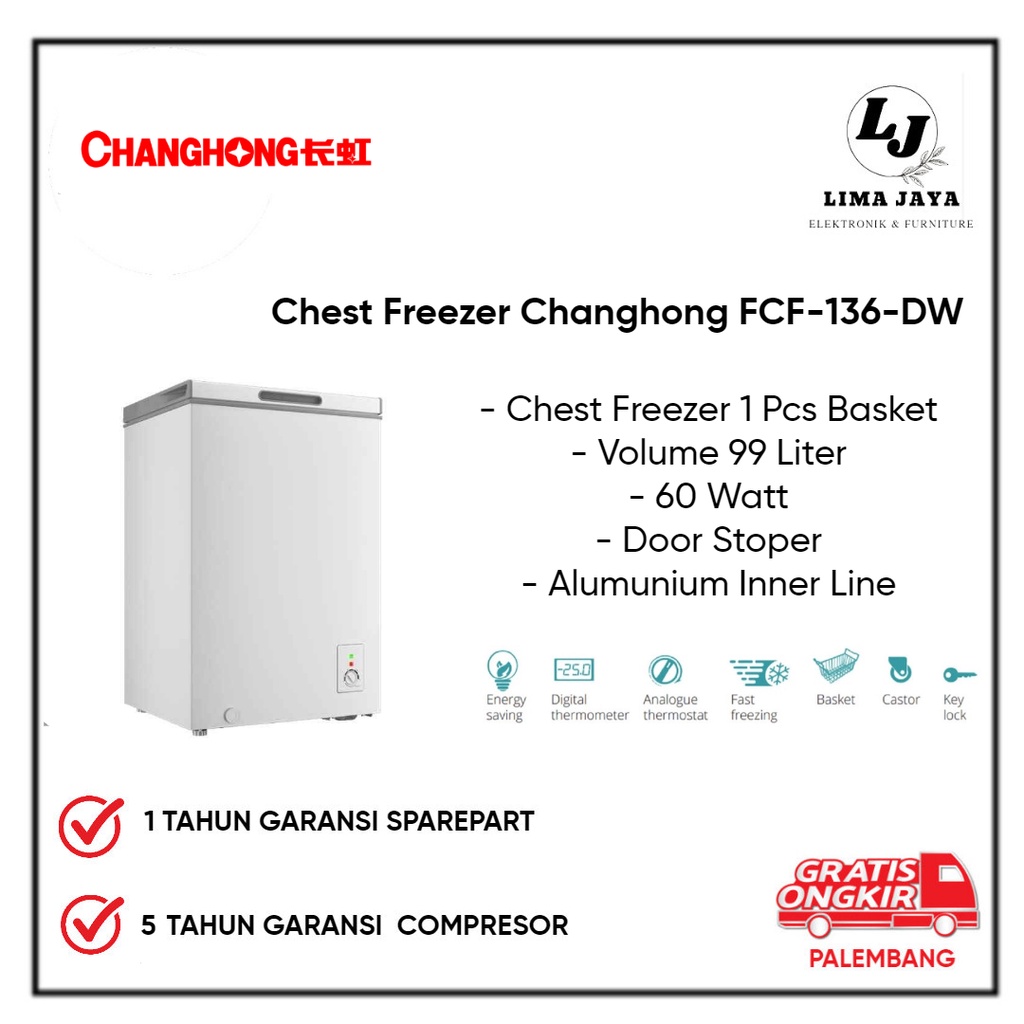 Chest Freezer Changhong FCF-136 Freezer Box Lemari Pembeku Changhong