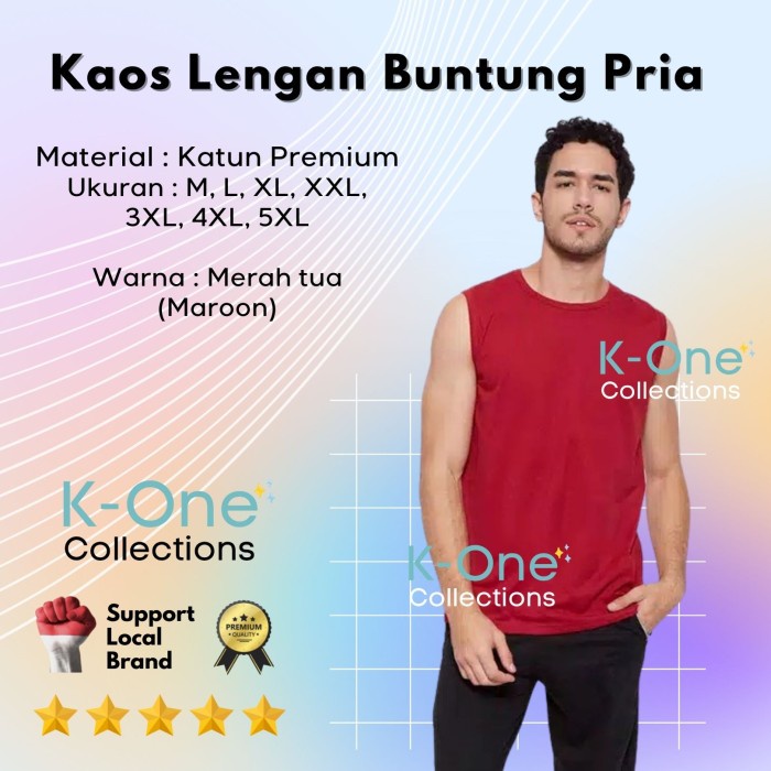Terlaris Kaos Dalam Lengan Buntung Jumbo Seri Merah Kaos Singlet Pria Jumbo