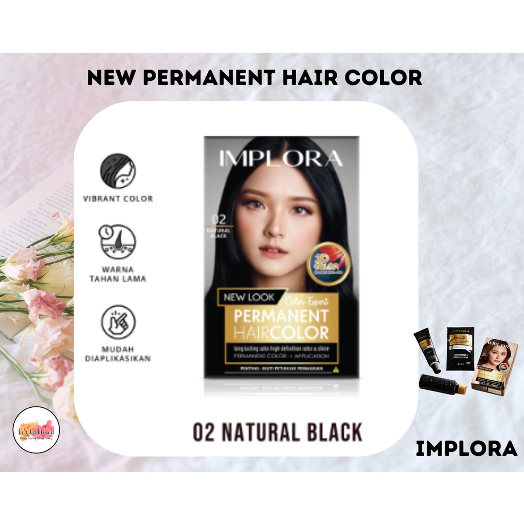 IMPLORA - Permanent Hair Color - Cat Rambut Permanen 30ml+10ml