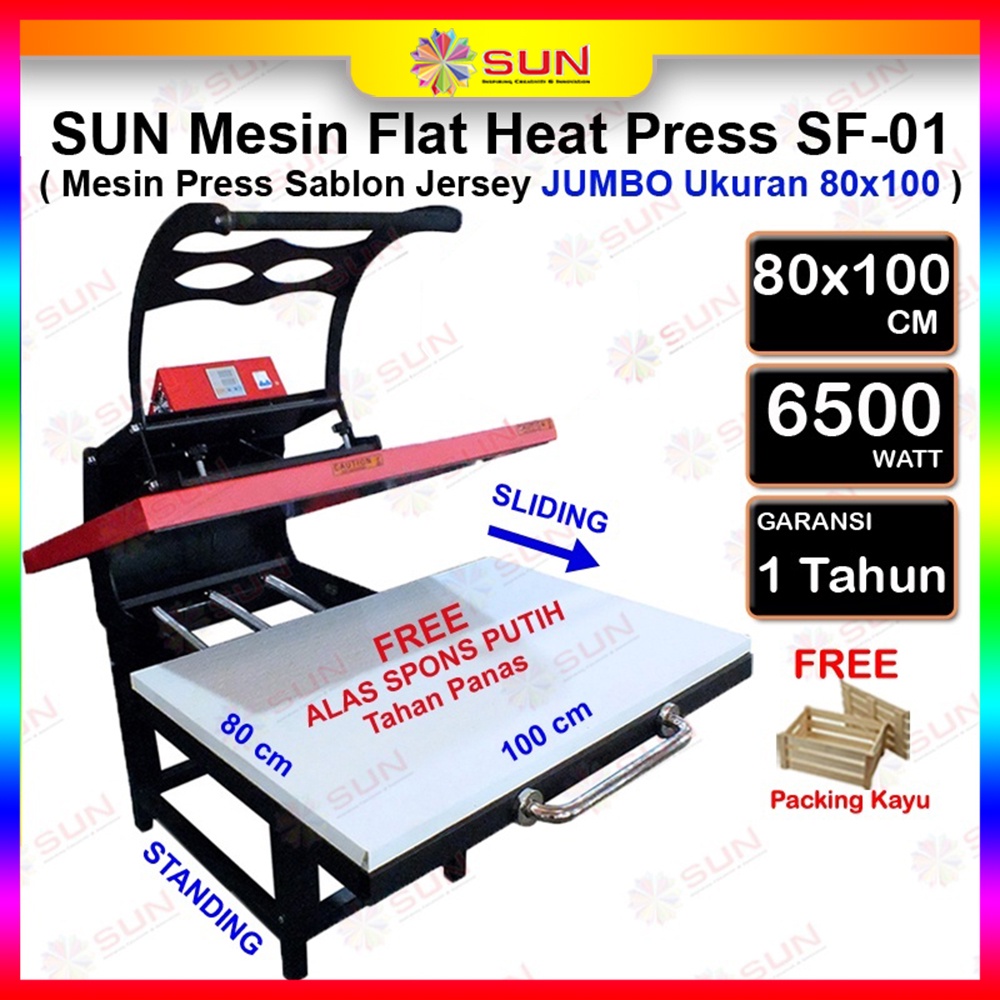 Mesin Press Sablon FULL JERSEY 80x100 / 60X80 cm SF-01 - Alat Sablon Full Kaos Jersey, Bag, Puzzle, 