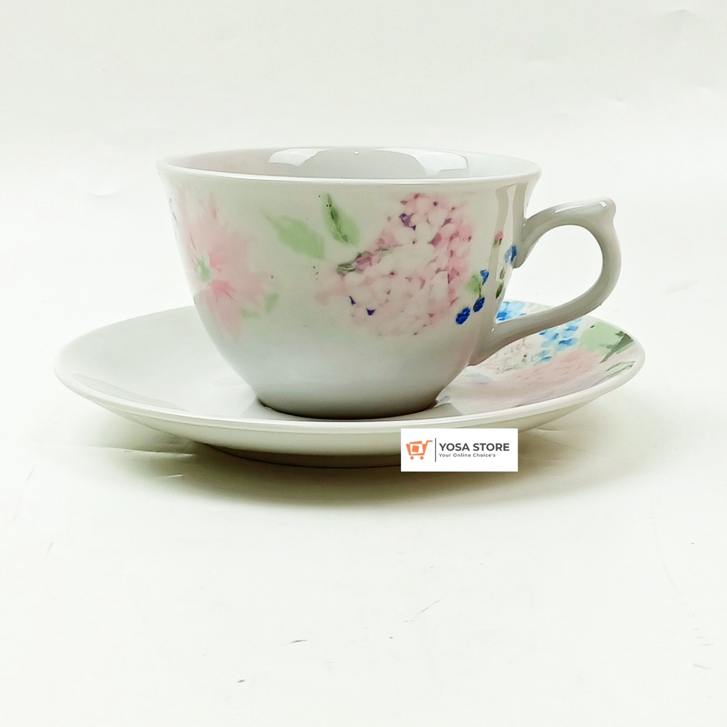 Cangkir Set Teh Kopi Keramik Motif Jardin Kedaung Home 2 Pc