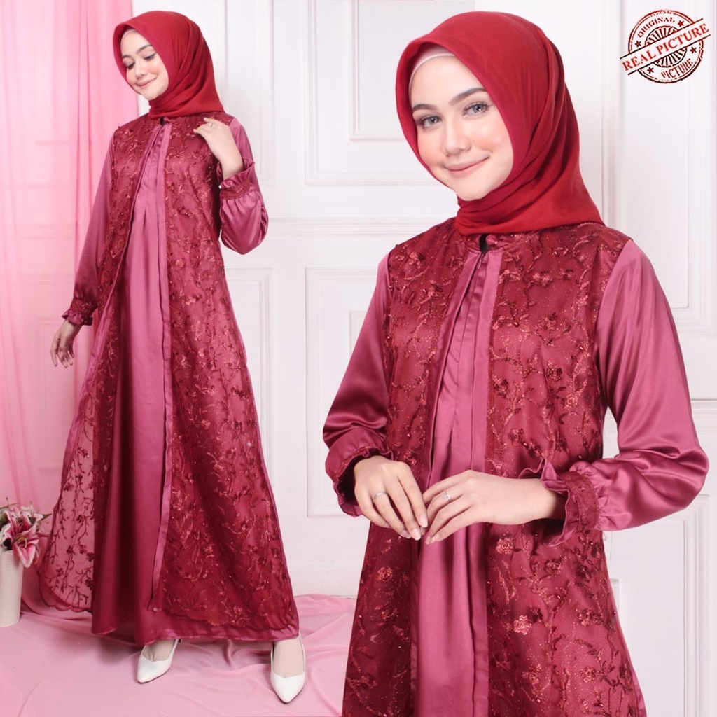 Gamis Maxi Bahan Velvet Roberto Busui Friendly Model Kekinian Jubaidah HOPYLOVY
