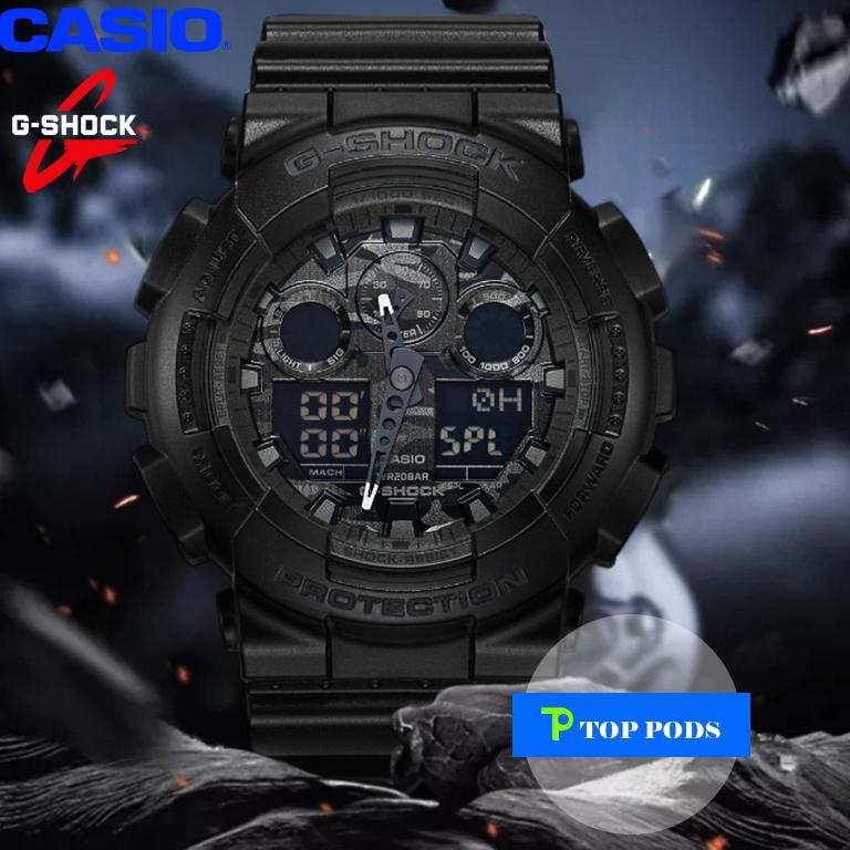 TREN TERBARU Jam Tangan Original Casio G-SHOCK GA100 GA110 Black Tahan Air Tali Berubah Warna Jam Ta