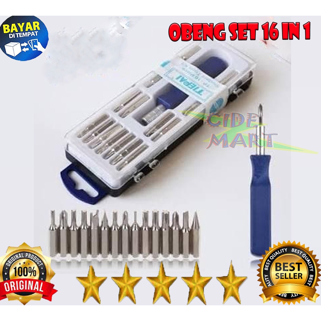 MC OBENG SET 16 IN 1 MULTIFUNGSI / OBENG SERBAGUNA PRAKTIS Screw Driver